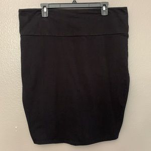 Torrid Womens Black Knit Foldover Pencil Skirt Size 2 Cotton blend